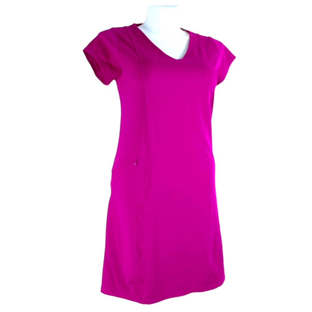 Toad&Co Tomboy Hot Pink T Shirt Dress